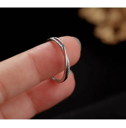 Matte Line Silver Color Ring