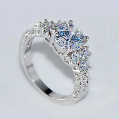 White Zircon Stones Ring