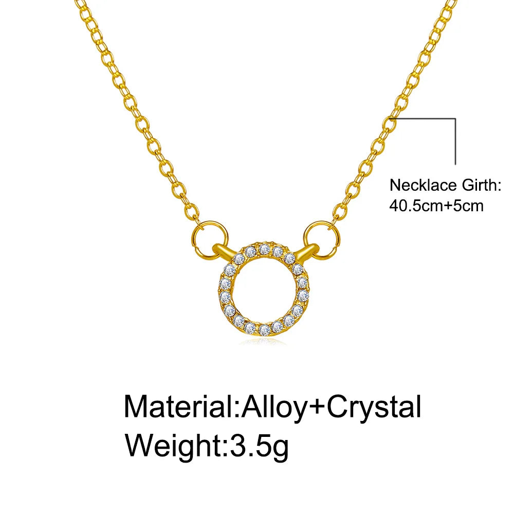 Crystal Circle Pendant Necklace