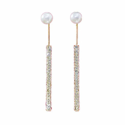 Long Tassel Pearl Dangle Earrings