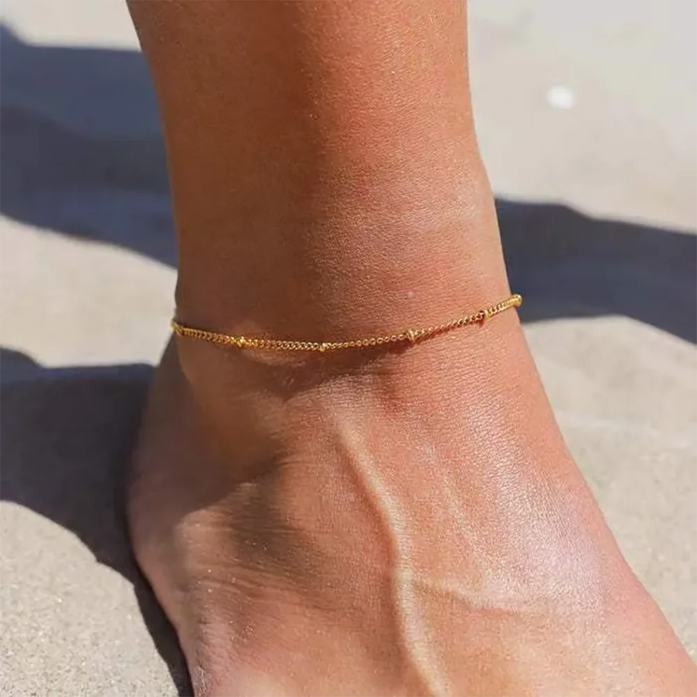 Minimalist Bead Anklet Chain