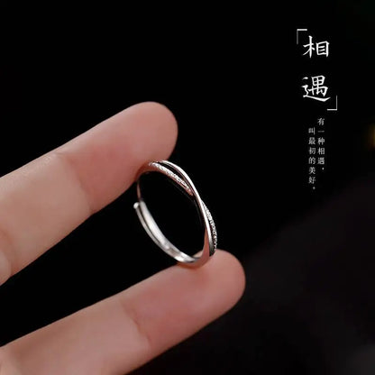 Matte Line Silver Color Ring